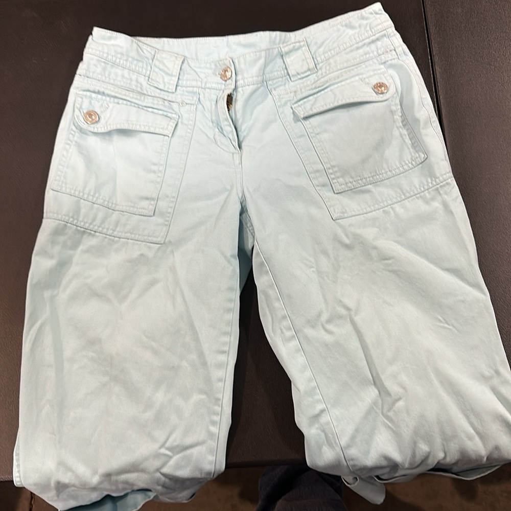 812. Sportie women’s organic size 8 Light Blue cuffed straight leg Casual Pants